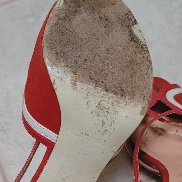 Fornarina Red and White Sandals - Picture 6 of 8